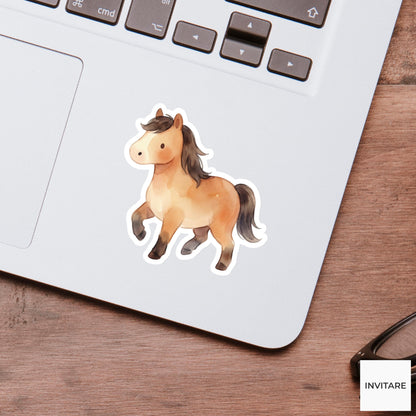 Whimsical Watercolor Horse Sticker Mellow Pony Decal for Journal Planner Laptop Stationery Gift