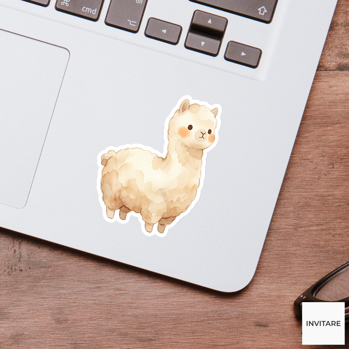 Whimsical Watercolor Alpaca Sticker Mellow Llama Decal for Journal Planner Laptop Stationery Gift