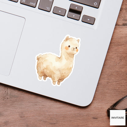 Whimsical Watercolor Alpaca Sticker Mellow Llama Decal for Journal Planner Laptop Stationery Gift