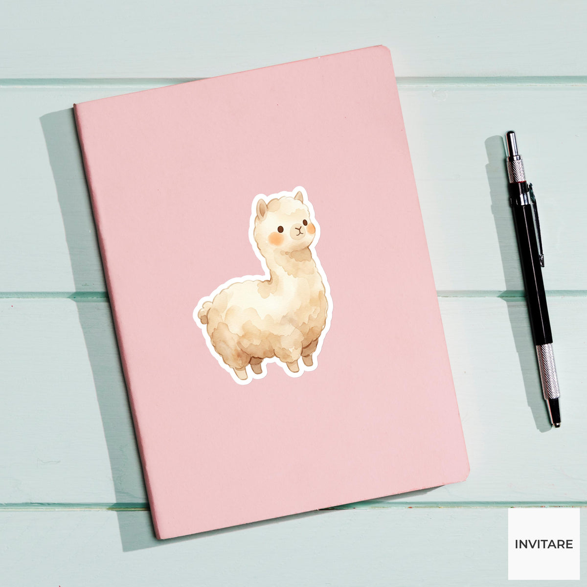 Whimsical Watercolor Alpaca Sticker Mellow Llama Decal for Journal Planner Laptop Stationery Gift