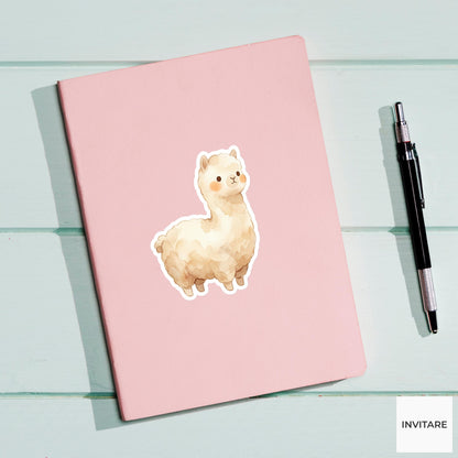 Whimsical Watercolor Alpaca Sticker Mellow Llama Decal for Journal Planner Laptop Stationery Gift