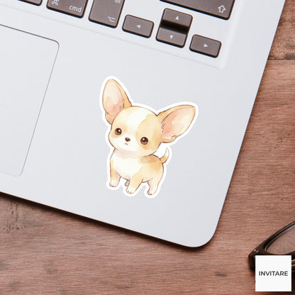 Soulful Watercolor Chihuahua Sticker Tiny Observant Dog Decal for Journal Planner Planner Stationery