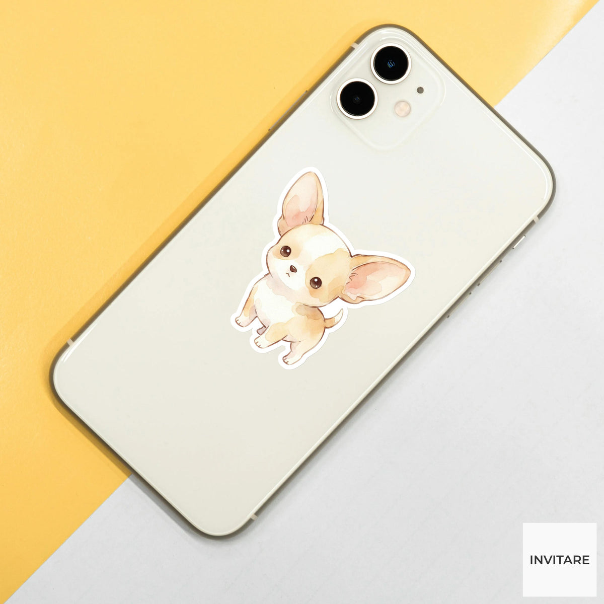 Soulful Watercolor Chihuahua Sticker Tiny Observant Dog Decal for Journal Planner Planner Stationery