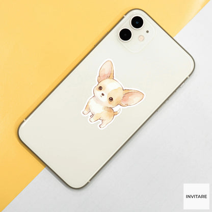Soulful Watercolor Chihuahua Sticker Tiny Observant Dog Decal for Journal Planner Planner Stationery