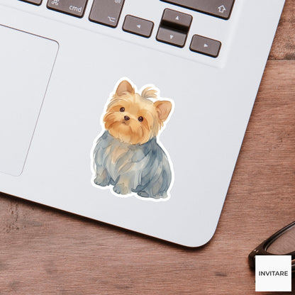 Yorkie Sticker Watercolor Mellow Silky Yorkshire Terrier Decal for Journal Planner Laptop Gift