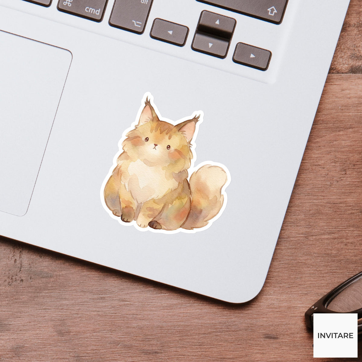 Maine Coon Sticker Watercolor Mellow Majestic Fluffy Cat Decal for Journal Planner Gift