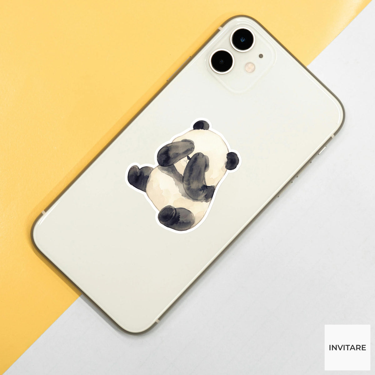 Panda Sticker Watercolor Shy Peek-a-boo Bear Decal for Journal Planner Stationery Gift Art