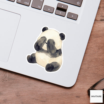 Panda Sticker Watercolor Shy Peek-a-boo Bear Decal for Journal Planner Stationery Gift Art