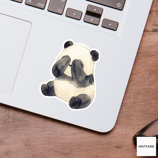 Panda Sticker Watercolor Shy Peek-a-boo Bear Decal for Journal Planner Stationery Gift Art