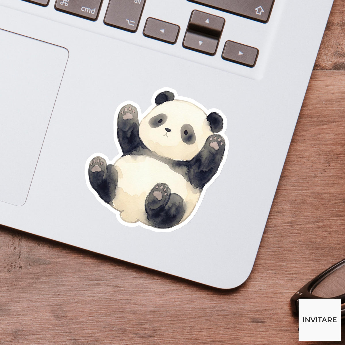 Adorable Watercolor Giant Panda Sticker Decal for Journal Planner Laptop Gift for Family