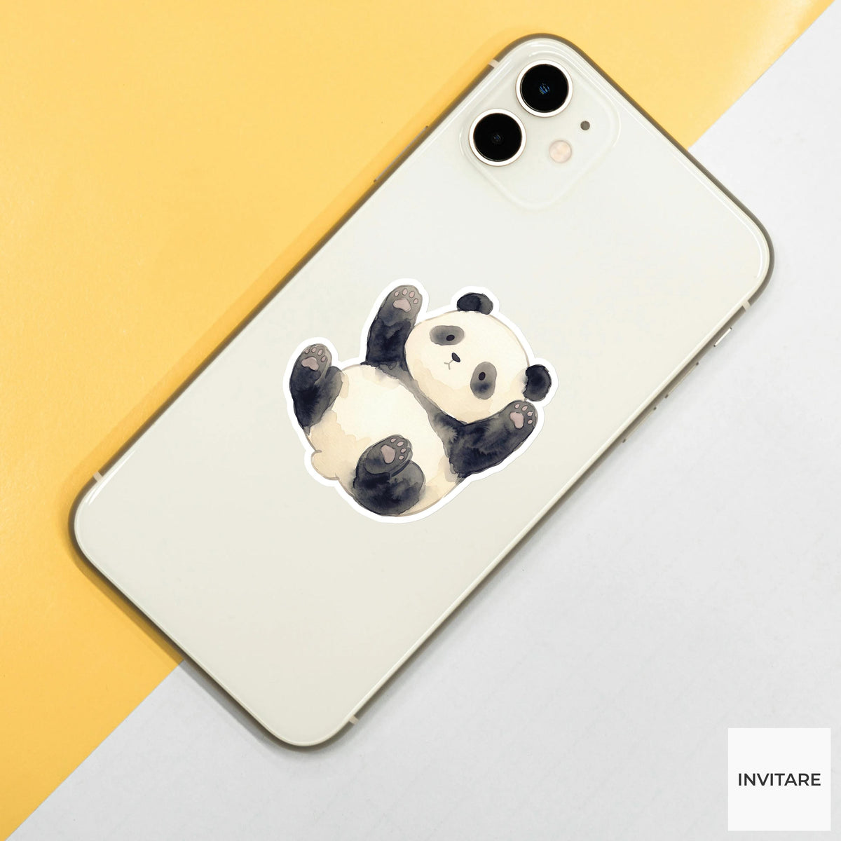 Adorable Watercolor Giant Panda Sticker Decal for Journal Planner Laptop Gift for Family