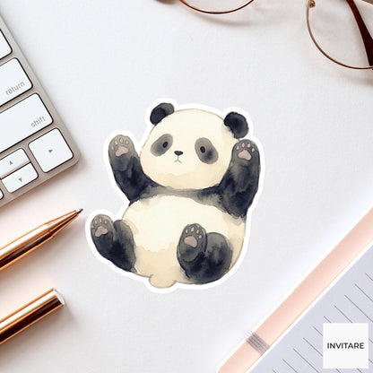 Adorable Watercolor Giant Panda Sticker Decal for Journal Planner Laptop Gift for Family
