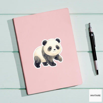 Panda Sticker Watercolor Mellow Walking Forest Bear Decal for Journal Planner Gift Stationery Art