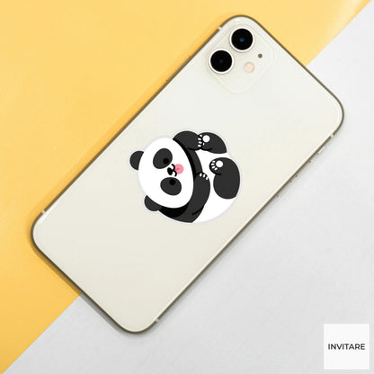 Panda Sticker Vector Bold Blep Rolling Animal Decal for Laptop Journal Planner Gift Stationery