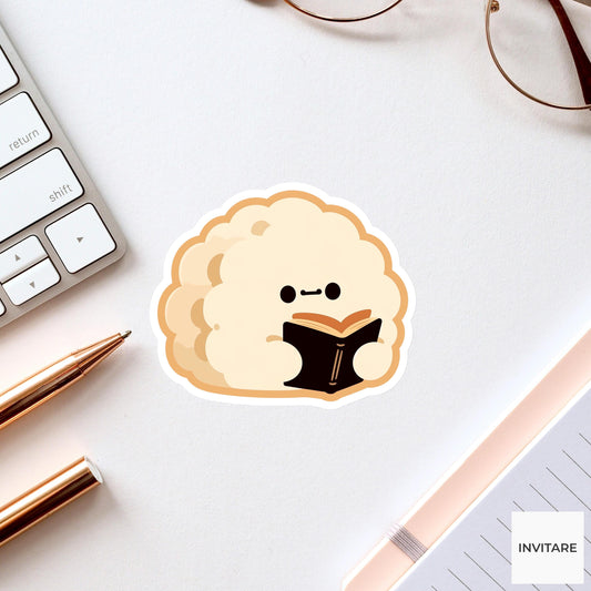 Onigiri Reading Sticker, Rice Ball Book Vinyl Decal, Foodie Gift for Kindle Journal Decor