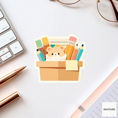 Mouse Bookmark Craft Sticker, Bookish Stationery Decal