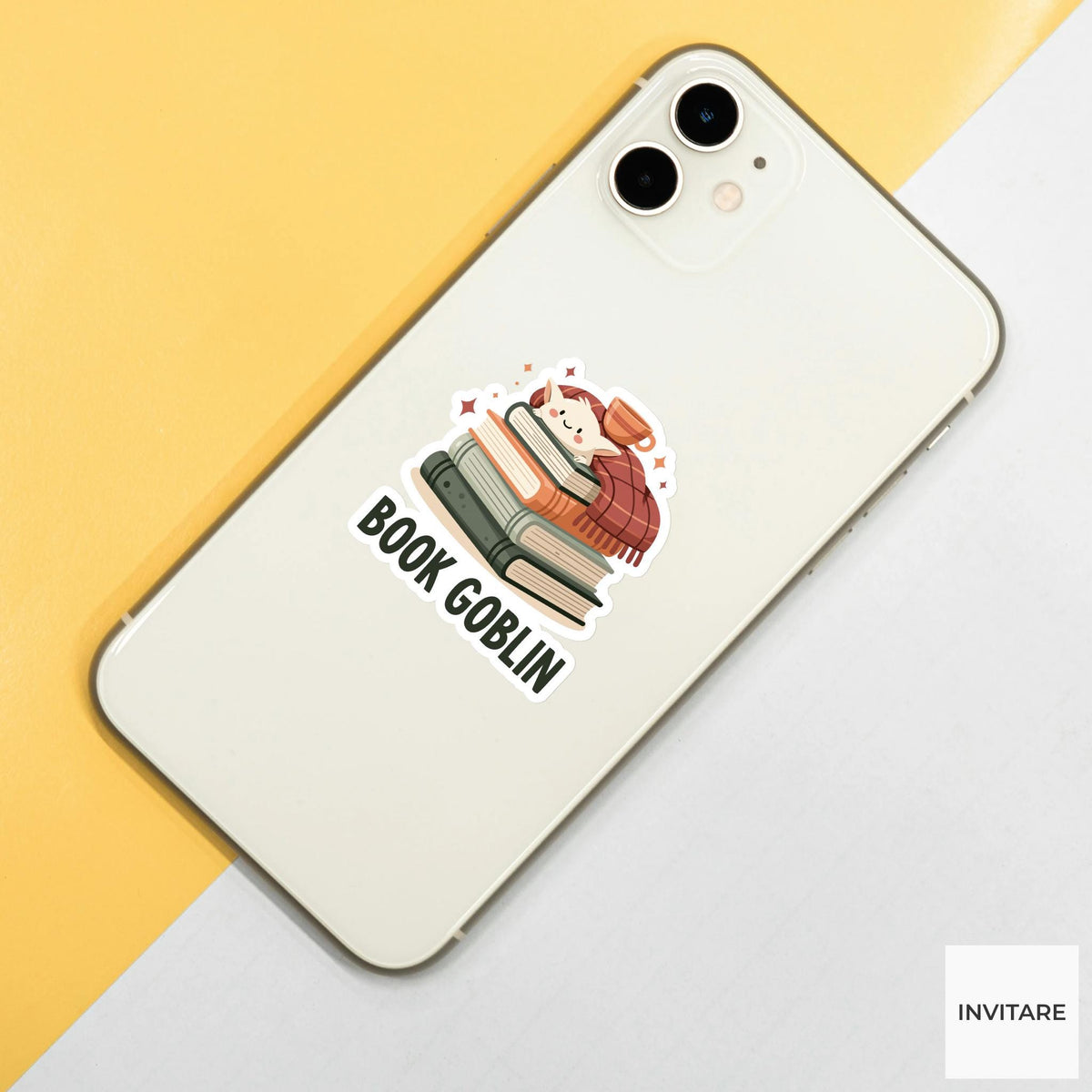 Book Goblin Sticker, Funny Cozy Reader Kindle Laptop Water Bottle Decal