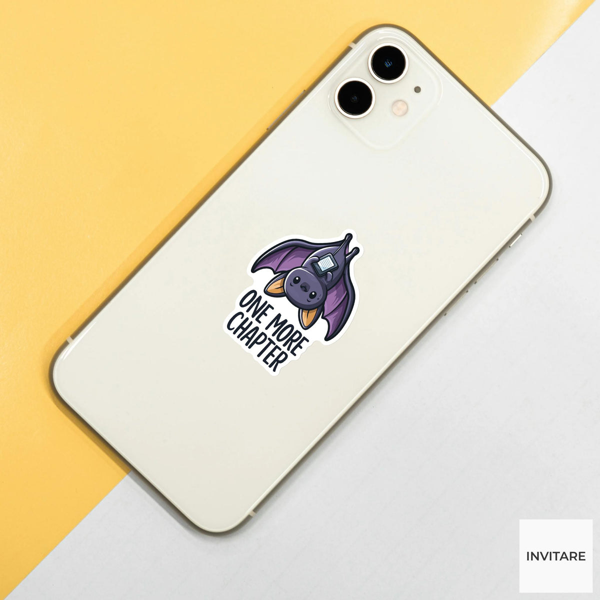 One More Chapter Bat Sticker, Funny Night Reader Kindle Laptop Decal