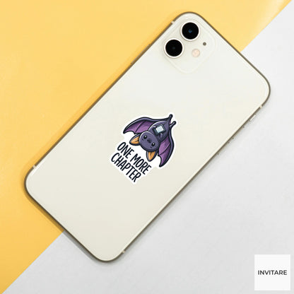 One More Chapter Bat Sticker, Funny Night Reader Kindle Laptop Decal
