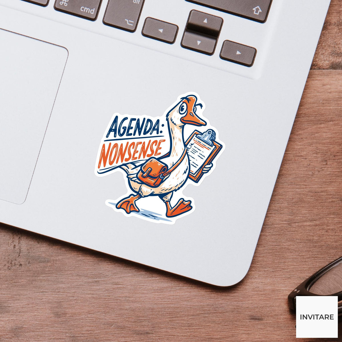 Agenda Nonsense Goose Sticker, Funny Silly Planner Laptop Water Bottle Decal