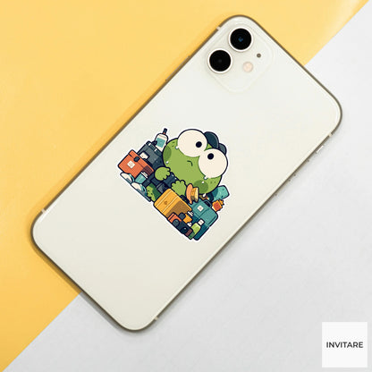 Frog Airport Security Sticker, Funny Vacation Chaos Travel Decal for Laptops
