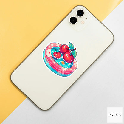 Cherry Pool Float Sticker, Cute Fruit Summer Decal for Journals