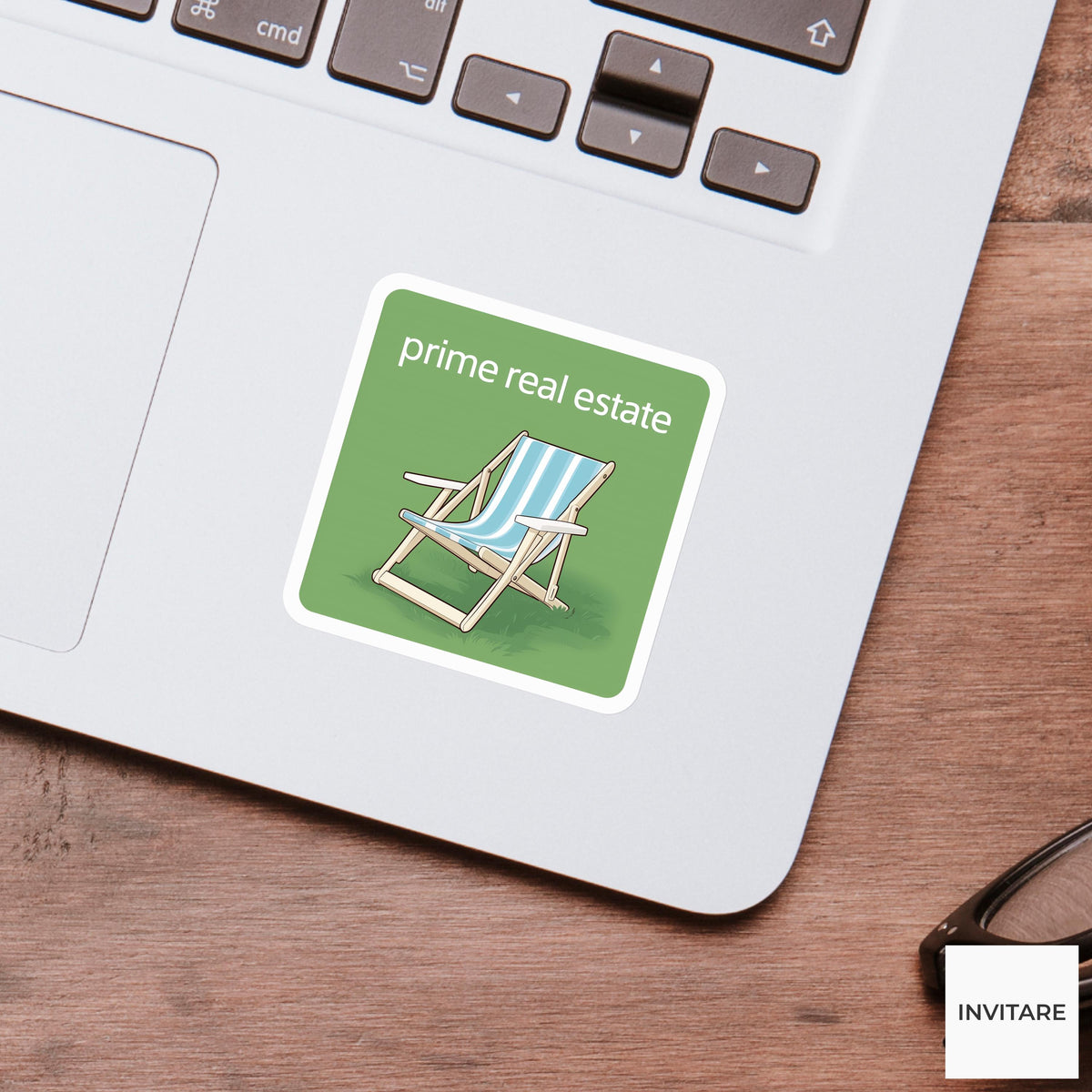 Prime Real Estate Chair Sticker, Funny Summer Shade Meme Decal