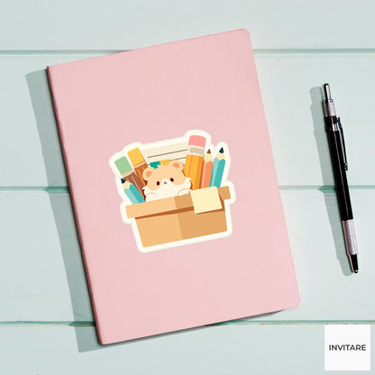 Mouse Bookmark Craft Sticker, Bookish Stationery Decal