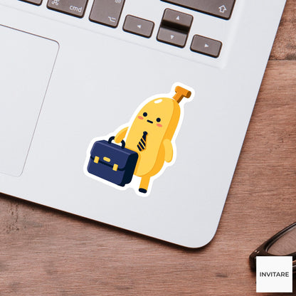 Business Banana Sticker, Funny Office Meme Laptop Planner Water Bottle Decal
