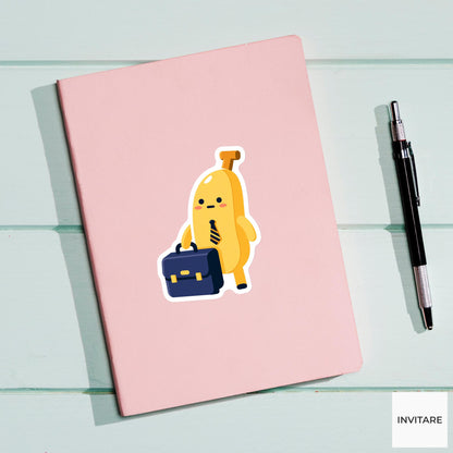 Business Banana Sticker, Funny Office Meme Laptop Planner Water Bottle Decal