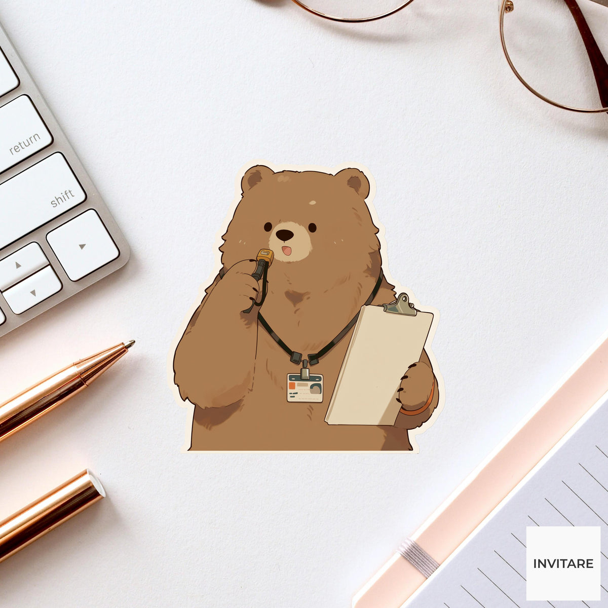 Bear Camp Counselor Sticker, Funny Summer Camp Chaos Decal for Journals