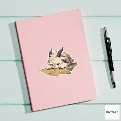 Giraffe Bow Tie Sticker, Getting Ready Late Funny Animal Meme Laptop Water Bottle Decal