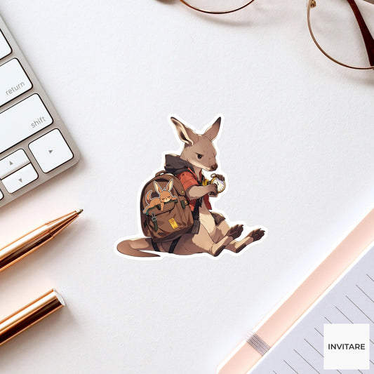 Squirrel Acorn Trophy Sticker, Competitive Snack Funny Animal Meme Laptop Water Bottle Decal