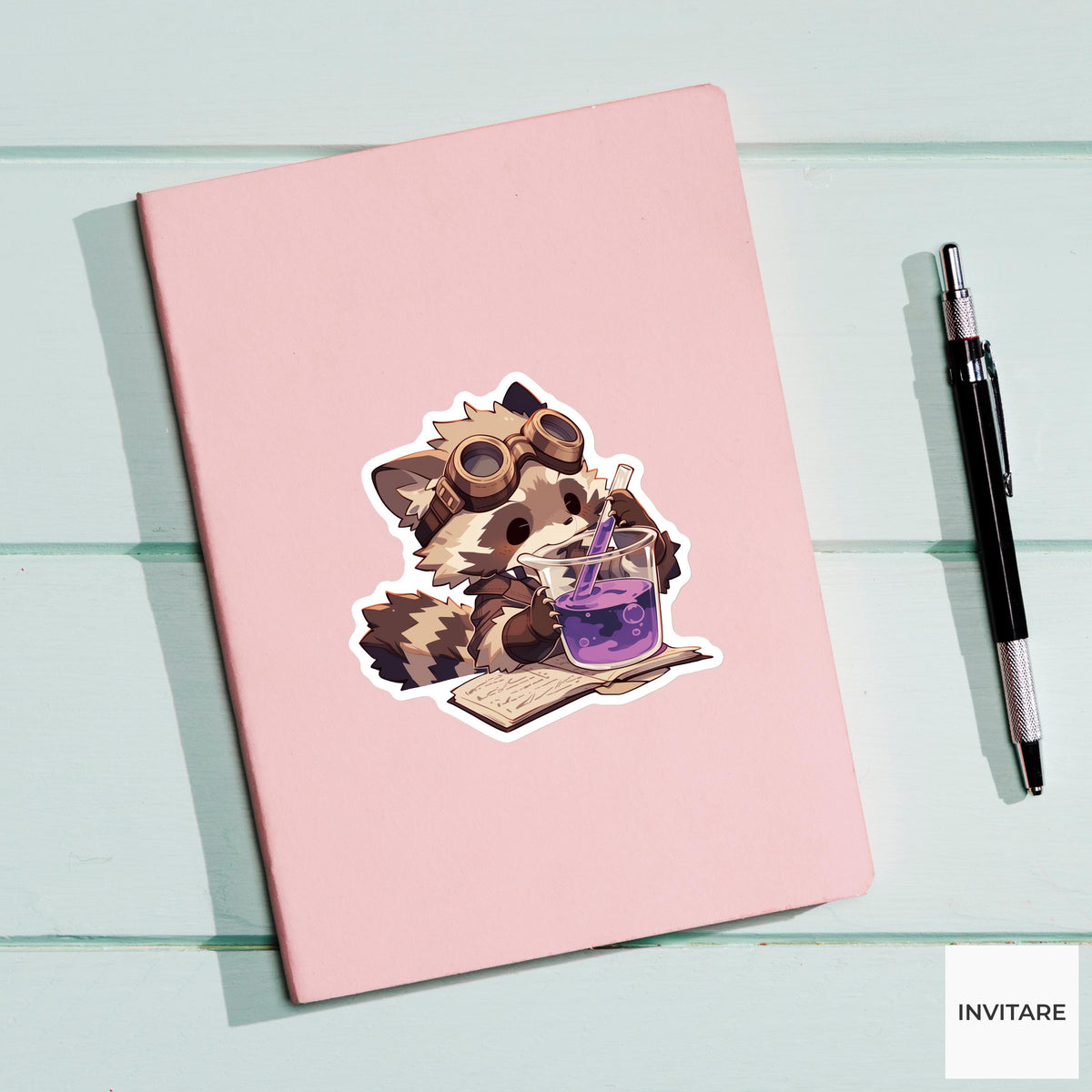 Civet Potion Scientist Sticker, Upside Down Recipe Halloween Meme Laptop Water Bottle Decal