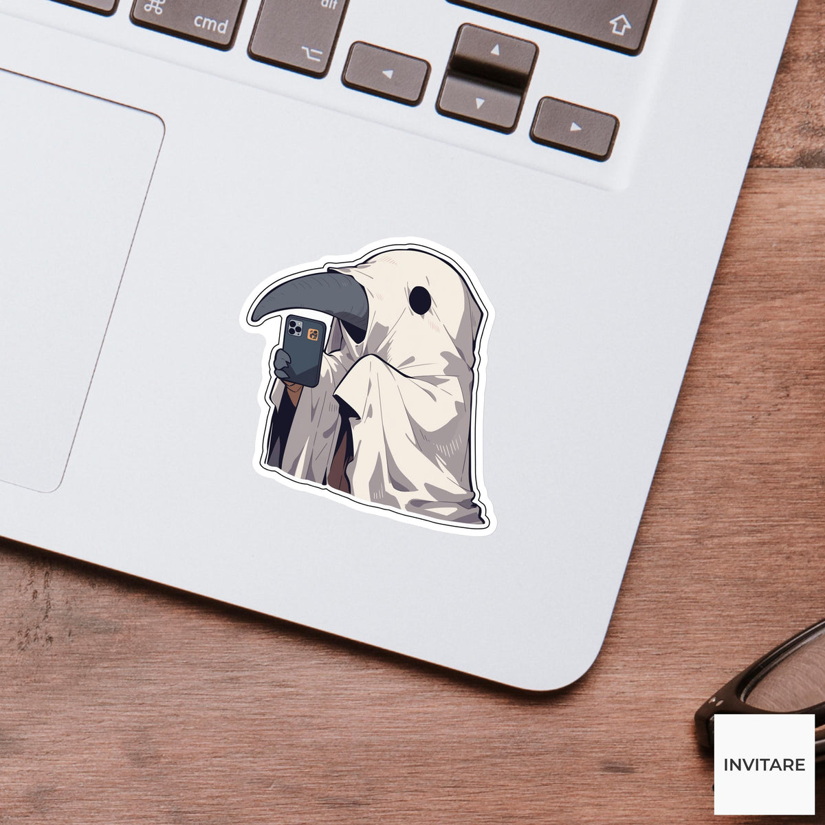 Tapir Ghost Costume Sticker, Wrong Hole Group Chat Halloween Meme Laptop Water Bottle Decal