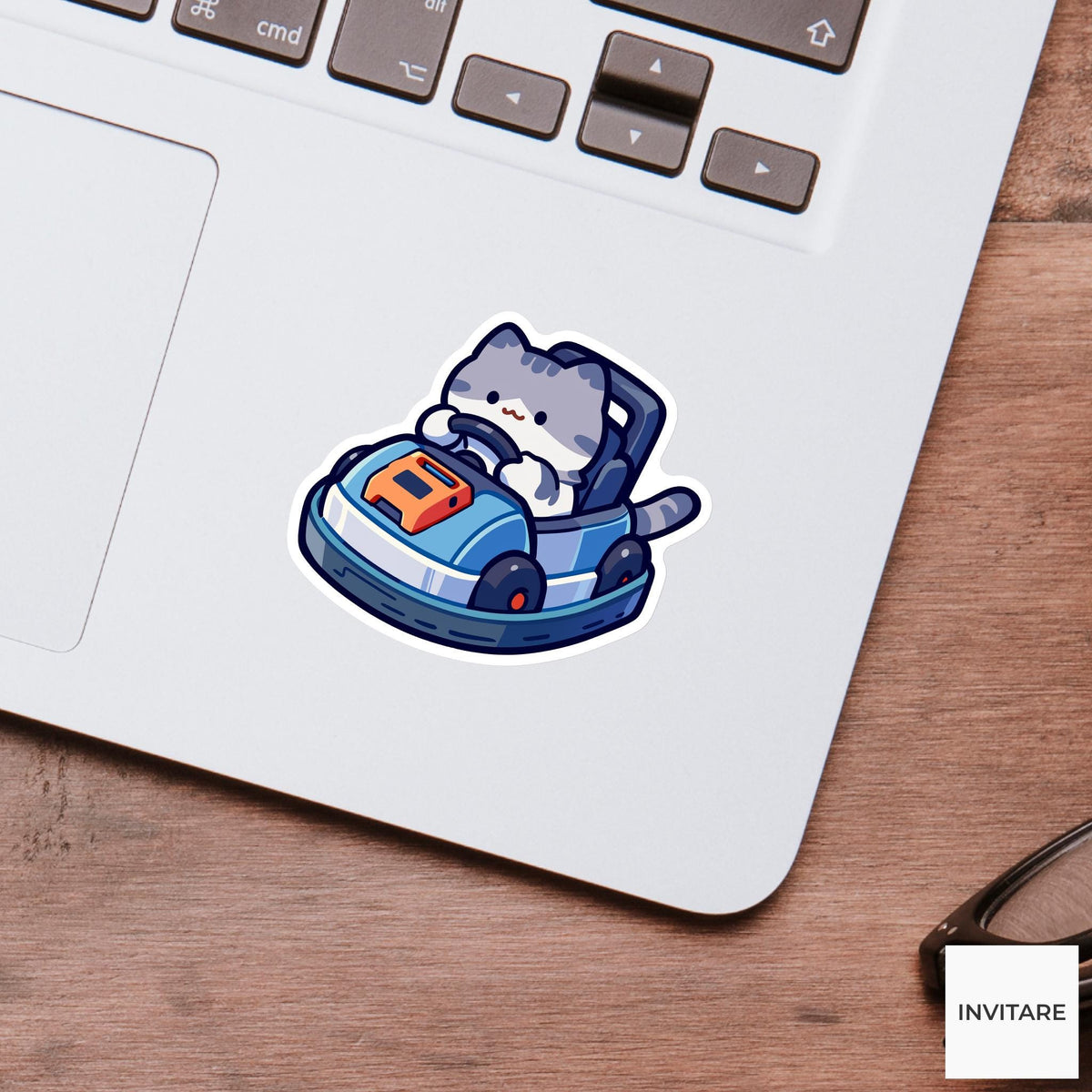 Scottish Fold Bumper Car Sticker, House Key Errand Funny Cat Meme Decal