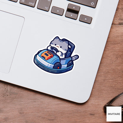 Scottish Fold Bumper Car Sticker, House Key Errand Funny Cat Meme Decal