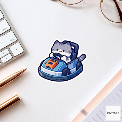 Scottish Fold Bumper Car Sticker, House Key Errand Funny Cat Meme Decal