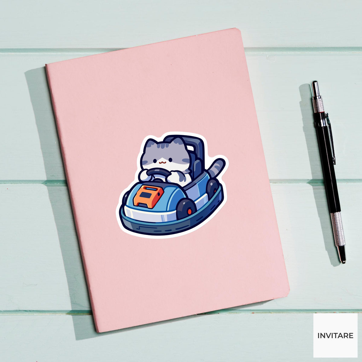 Scottish Fold Bumper Car Sticker, House Key Errand Funny Cat Meme Decal