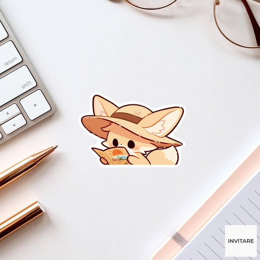 Fennec Fox Weather Sticker, Desert Forecast Funny Animal Meme Laptop Water Bottle Decal