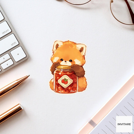 Kinkajou Jam Jar Sticker, Snack Access Denied Funny Animal Meme Laptop Water Bottle Decal