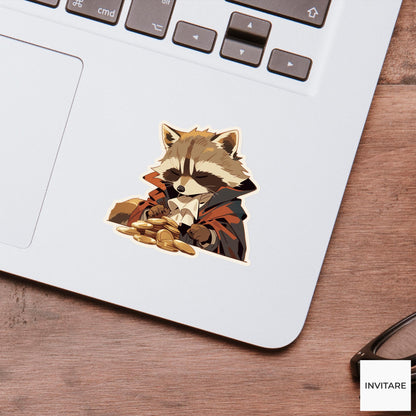 Raccoon Judge Sticker, Button Court Funny Animal Meme Laptop Water Bottle Decal