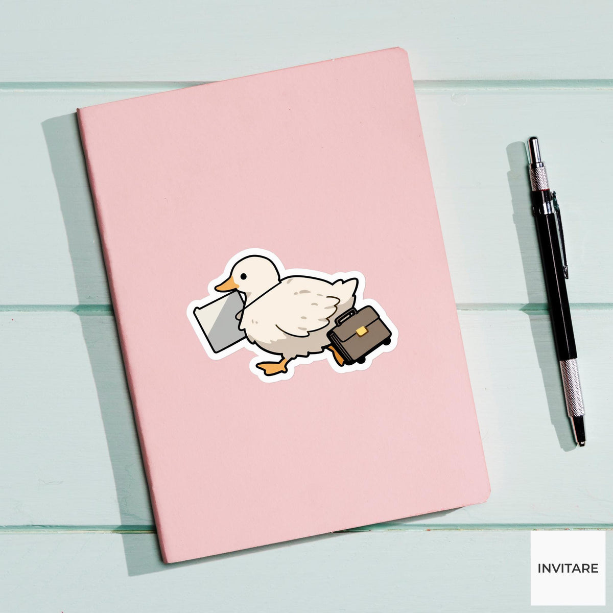 Duckling Office Messenger Sticker, Cute Kawaii Laptop Bottle Planner Journal Office Gift