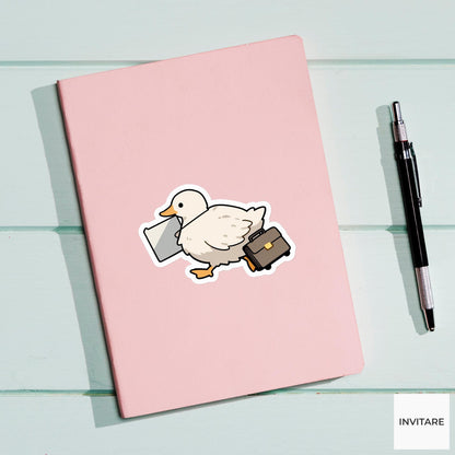 Duckling Office Messenger Sticker, Cute Kawaii Laptop Bottle Planner Journal Office Gift