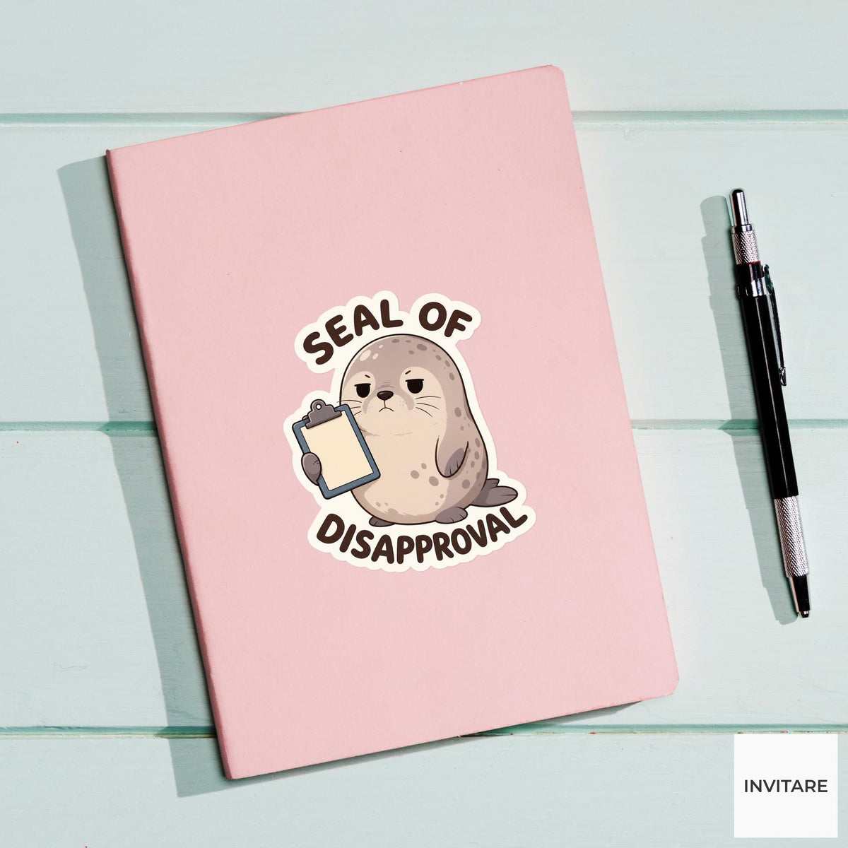 Seal of Disapproval Sticker, Funny Seal Office Pun Laptop Planner Gift for Sarcastic Friend