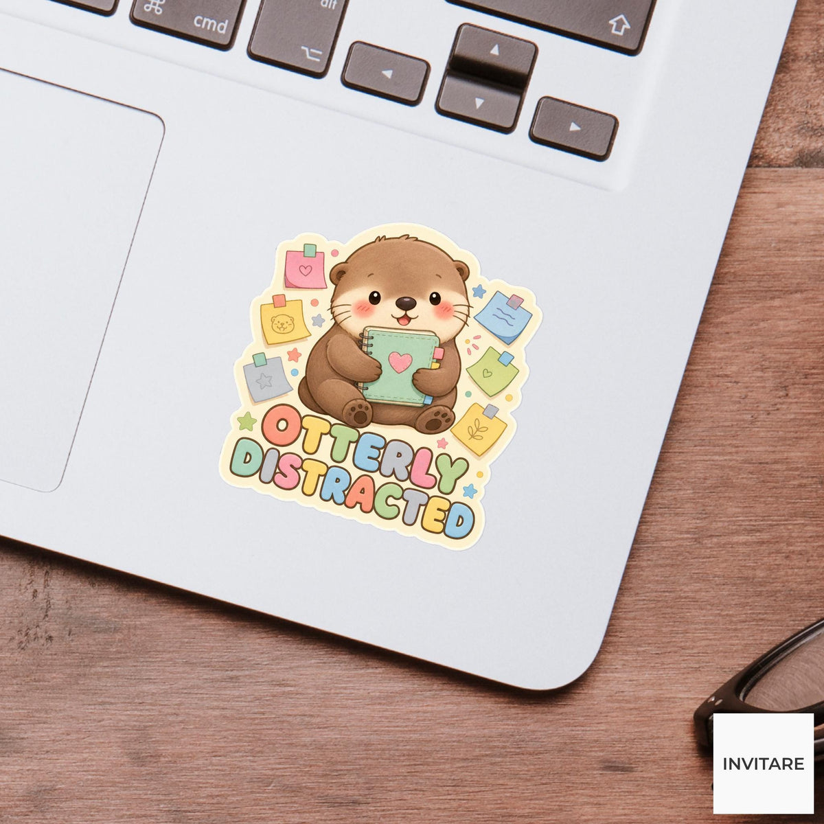 Otterly Distracted Sticker, Funny Otter Planner Pun Laptop Planner Gift for Distracted Student