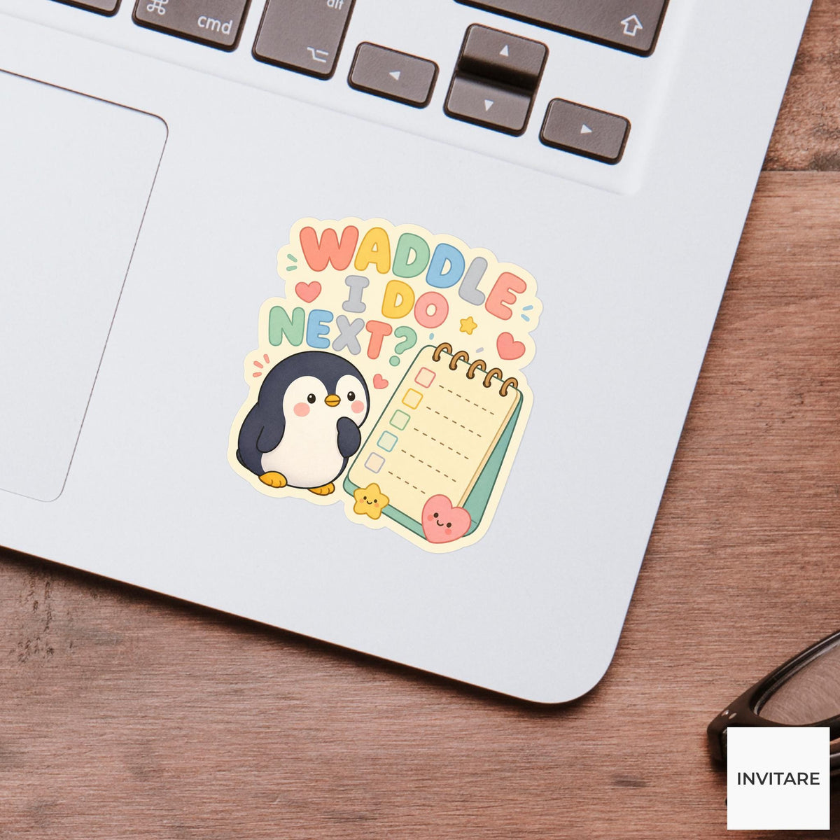 Waddle I Do Next Sticker, Funny Penguin Planner Pun Laptop Planner Gift for Student