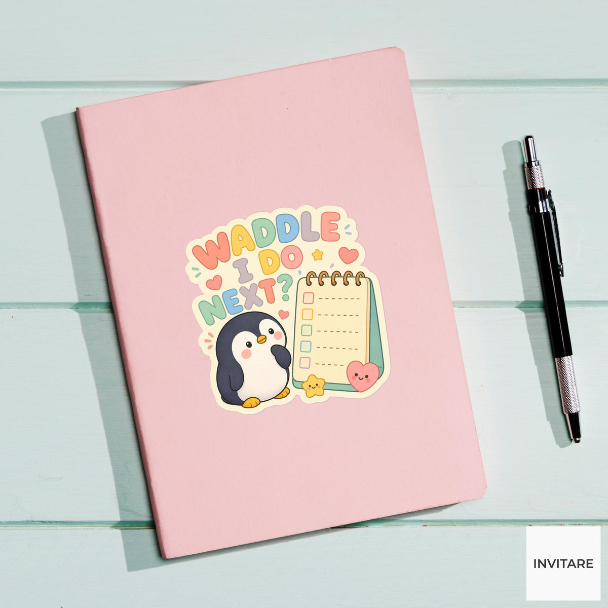 Waddle I Do Next Sticker, Funny Penguin Planner Pun Laptop Planner Gift for Student