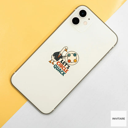 Let's Circle Quack Sticker, Funny Goose Office Pun Laptop Planner Gift for Coworker
