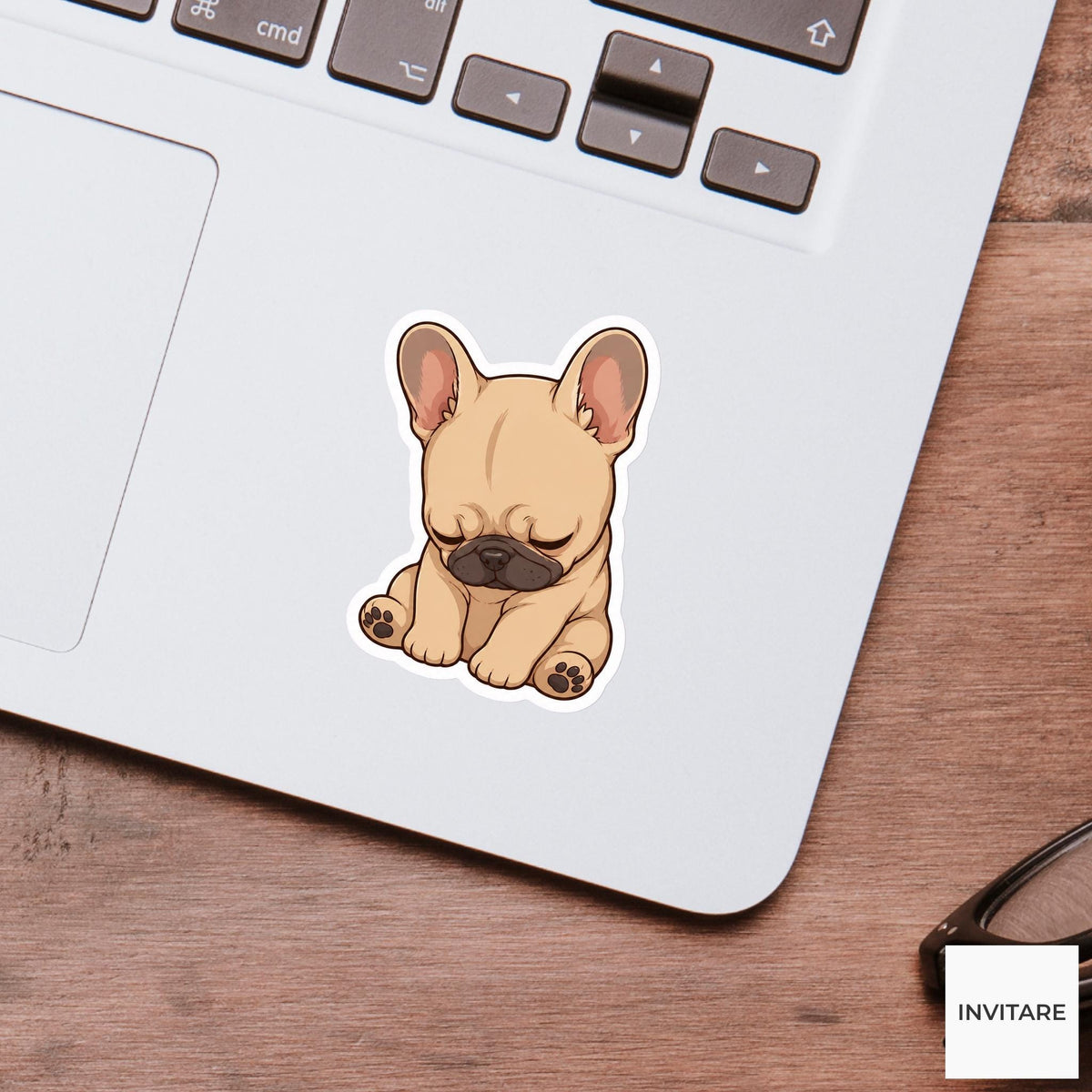 Sleepy French Bulldog Sticker, Nodding Off Kawaii Laptop Planner Journal Dog Lover Gift